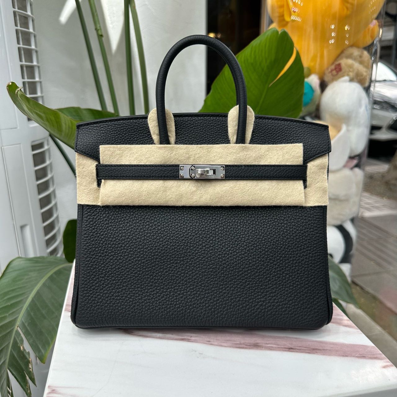 N级 Hermes 爱马仕 黑银birkin25/BK25 Togo皮 G刻 全套