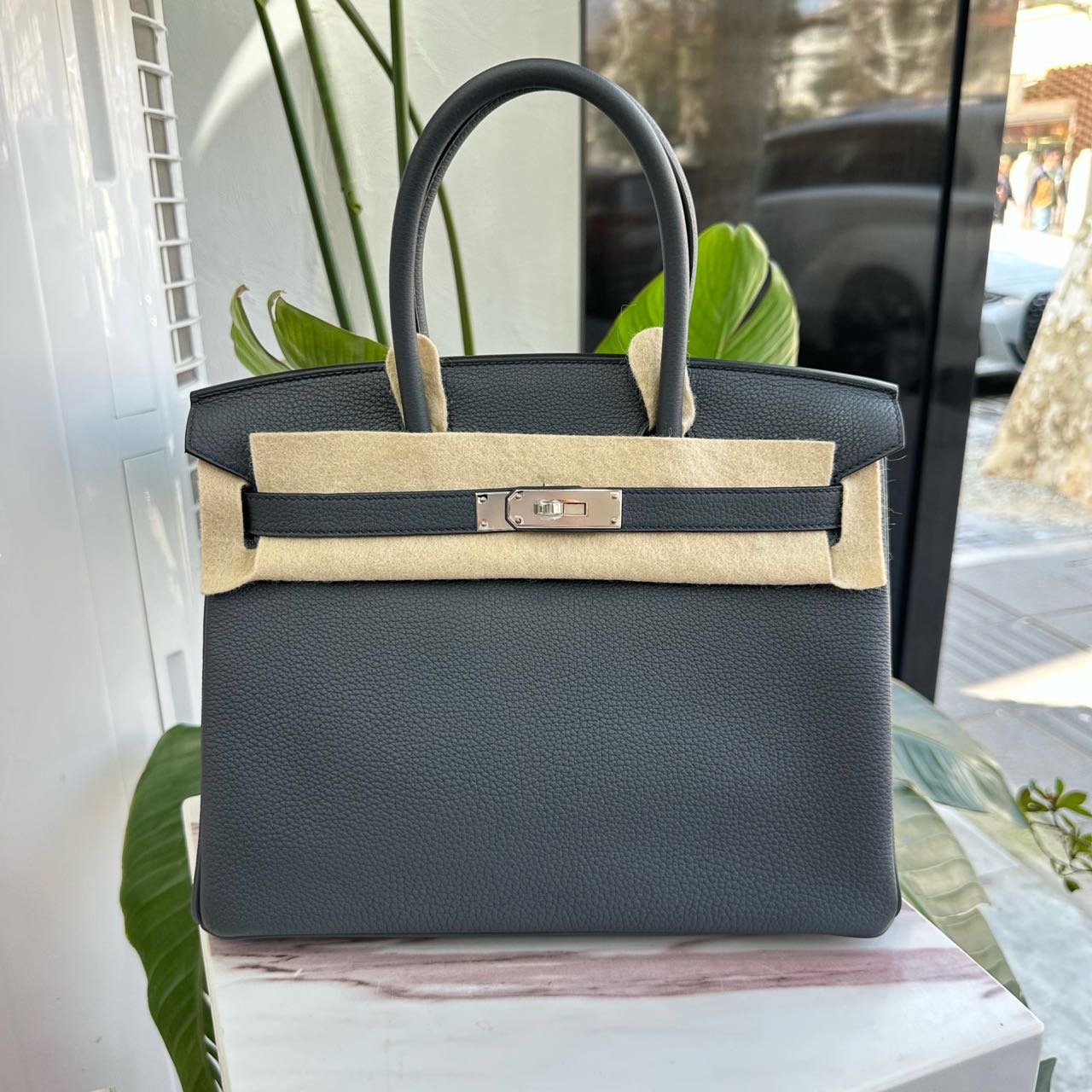 N级 爱马仕 Hermes H0雾霾灰birkin30/BK30 银扣 Togo皮 W刻 全套