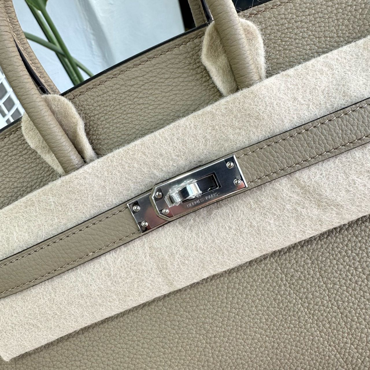 Hermes 爱马仕 8Q马尔法米色birkin25/BK25 银扣 Togo皮 K刻 全套 缩略图