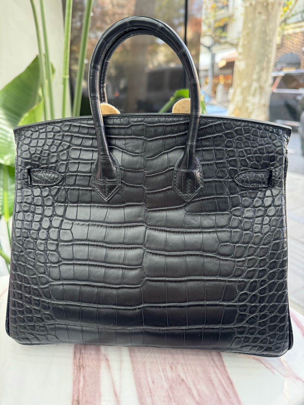 Hermes 爱马仕 黑银birkin25/BK25 雾面鳄鱼皮 K刻 全套25年12月票证 缩略图