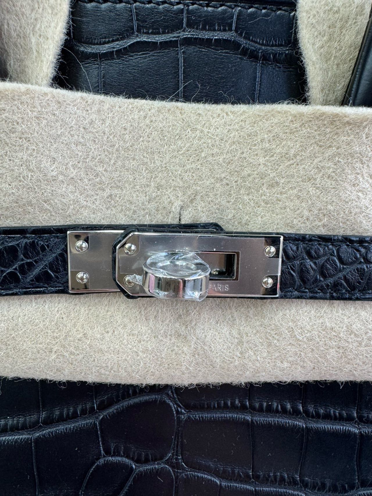 Hermes 爱马仕 黑银birkin25/BK25 雾面鳄鱼皮 K刻 全套25年12月票证 缩略图