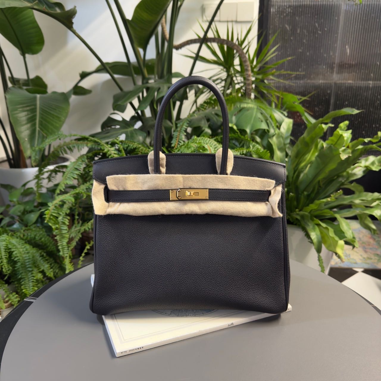 Hermes 爱马仕 birkin30三合一/bk30三合一 黑金 Togo内拼swift皮 U刻 附件全套