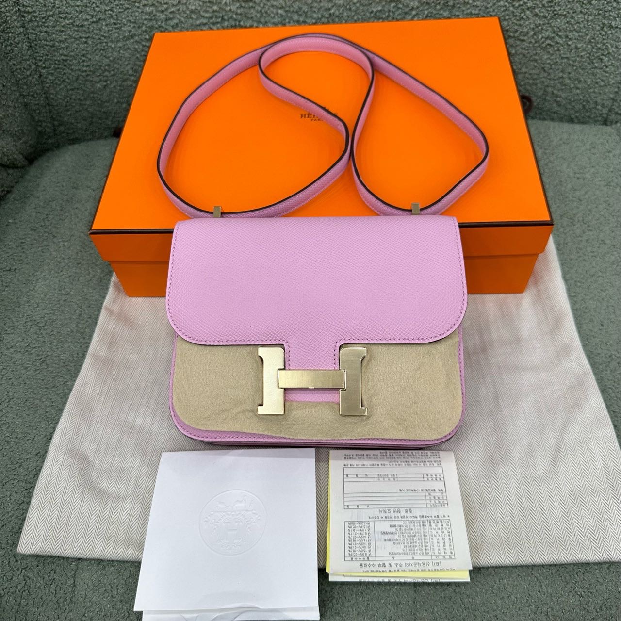 Hermes 爱马仕 锦葵紫康康 Constance mini 淡金扣 Epsom皮 U刻 全套 缩略图