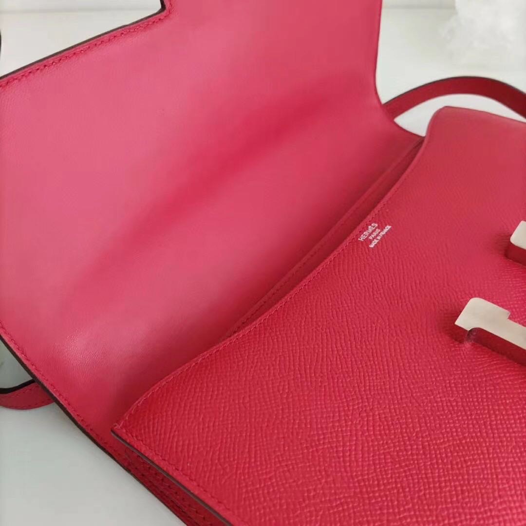 Hermes  爱马仕 康康 Constance Elan26cm   非常稀有的款式～红色银扣  epsom皮，银扣   价格温柔 缩略图