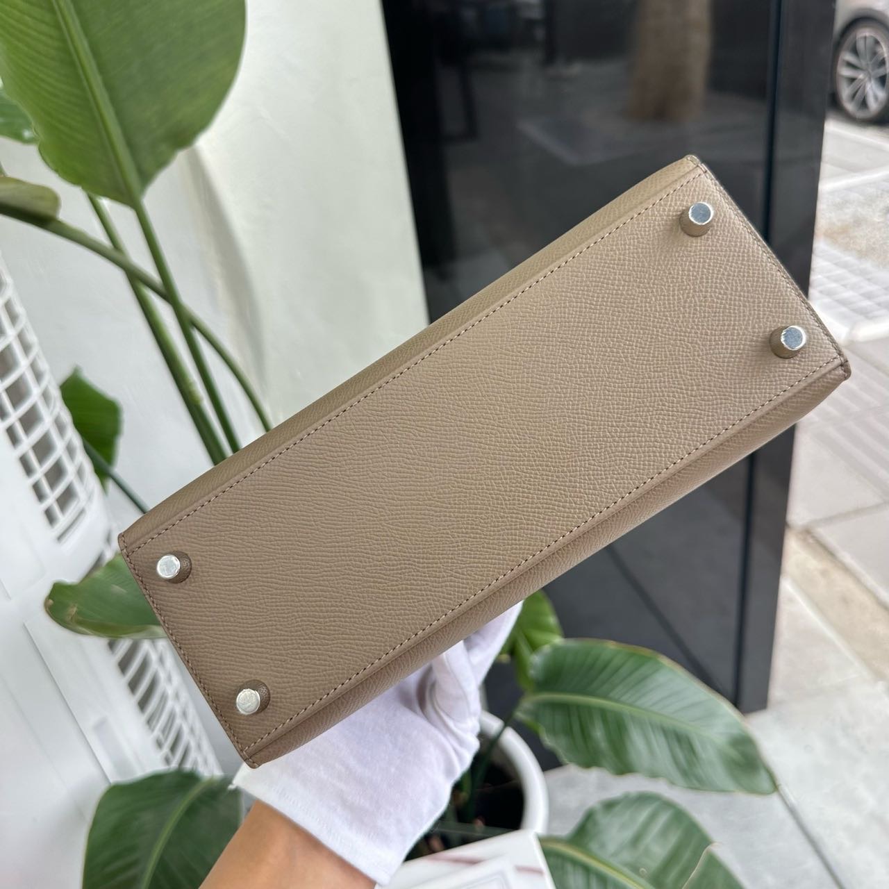 Hermes 爱马仕 大象灰拼树皮色拼黑Kelly25 银扣 Epsom皮 B刻 全套无票 缩略图