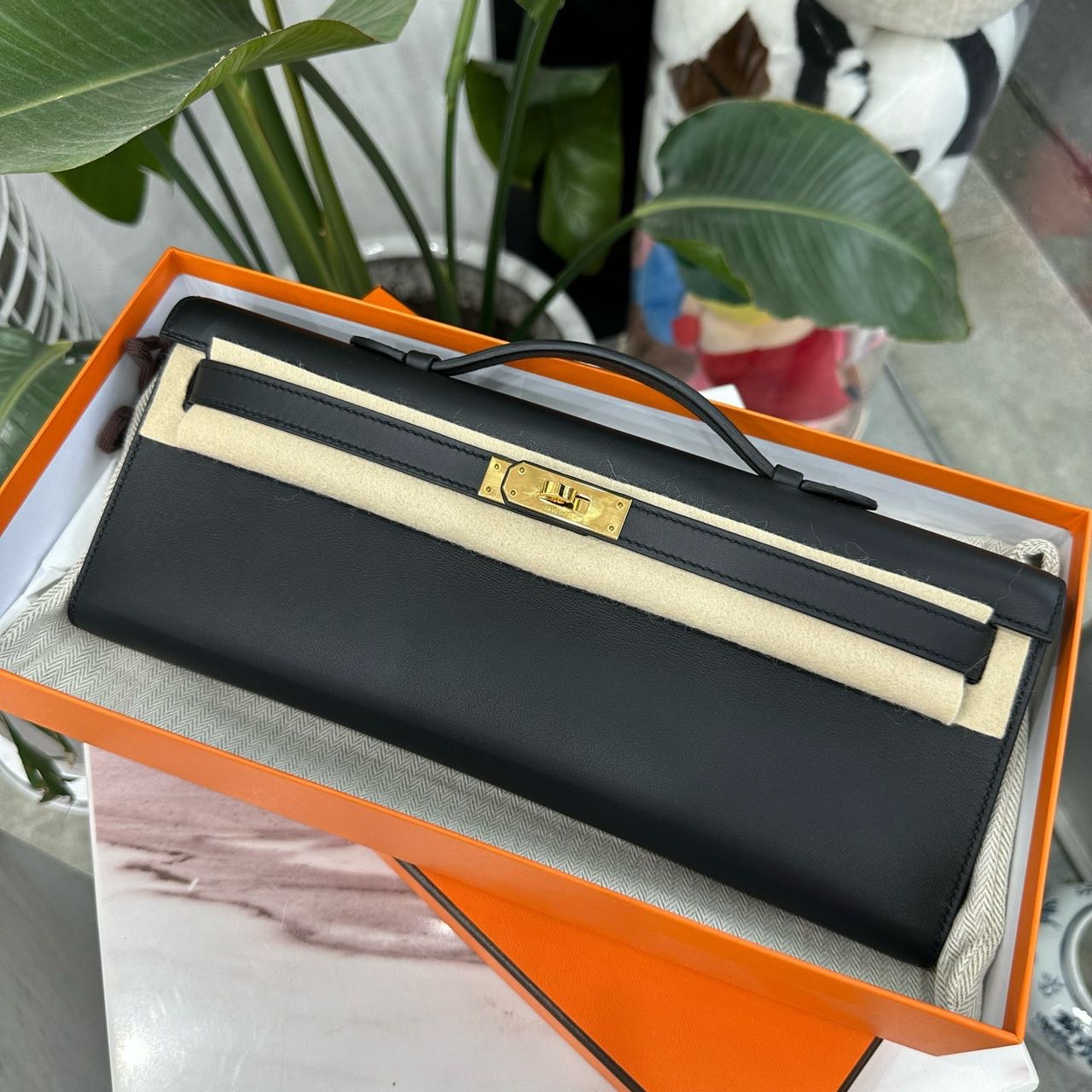 Hermes 爱马仕 黑金Kelly cut swift皮 U刻 全套无票