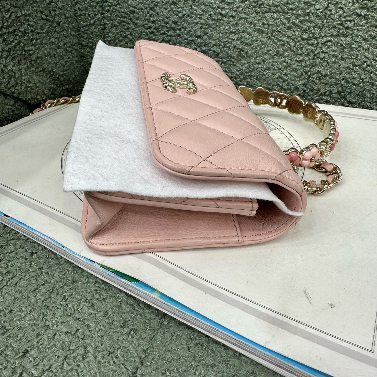 Chanel 香奈儿 粉色手柄cf斜挎包 芯片款 全套无盒 缩略图