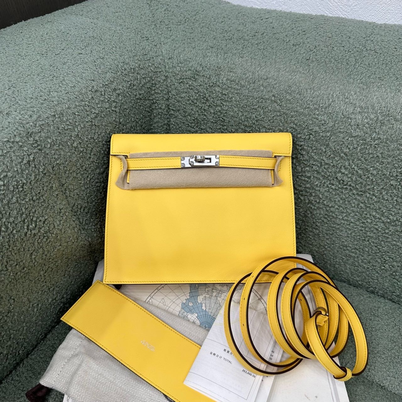 Hermes 爱马仕 T2芒果黄Kelly danse银扣 swift皮 K刻 全套26年3月票