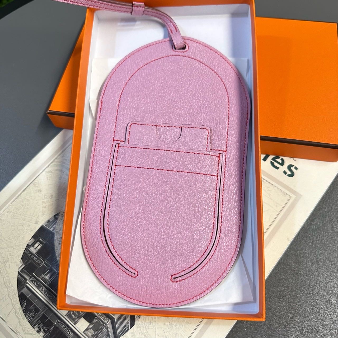 Hermes 爱马仕 x9锦葵紫手机包 山羊皮 Z刻带盒子带票 缩略图