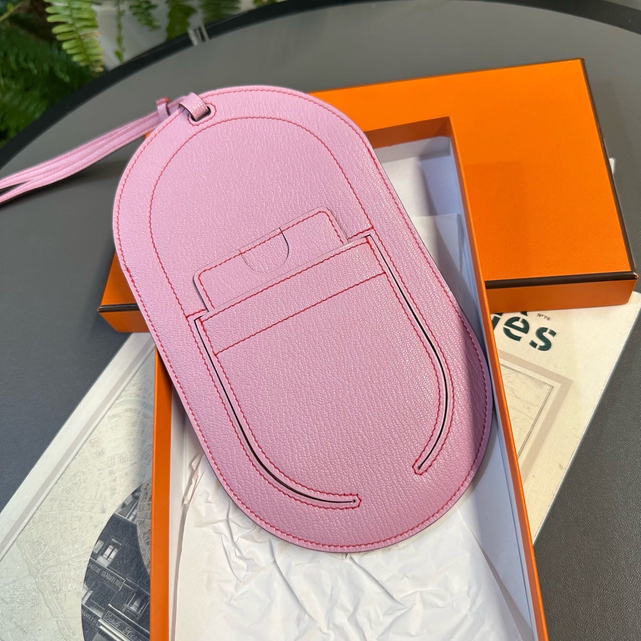 Hermes 爱马仕 x9锦葵紫手机包 山羊皮 Z刻带盒子带票 缩略图