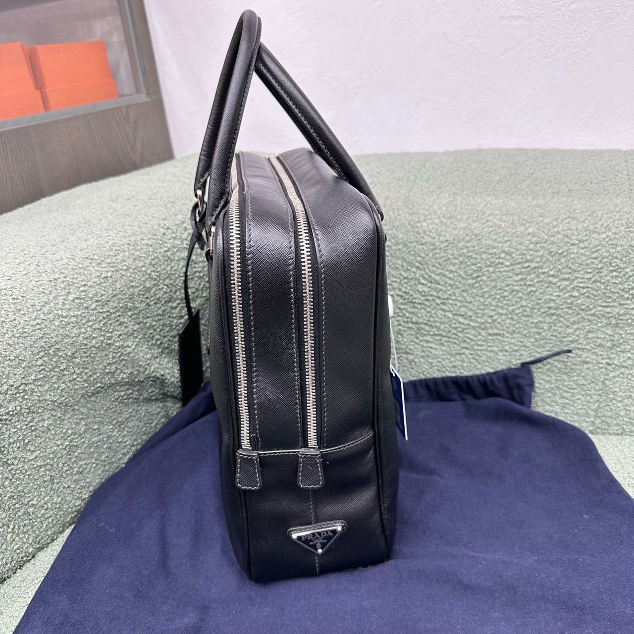 Prada 普拉达 男士公文包 带尘袋纸卡小票 缩略图