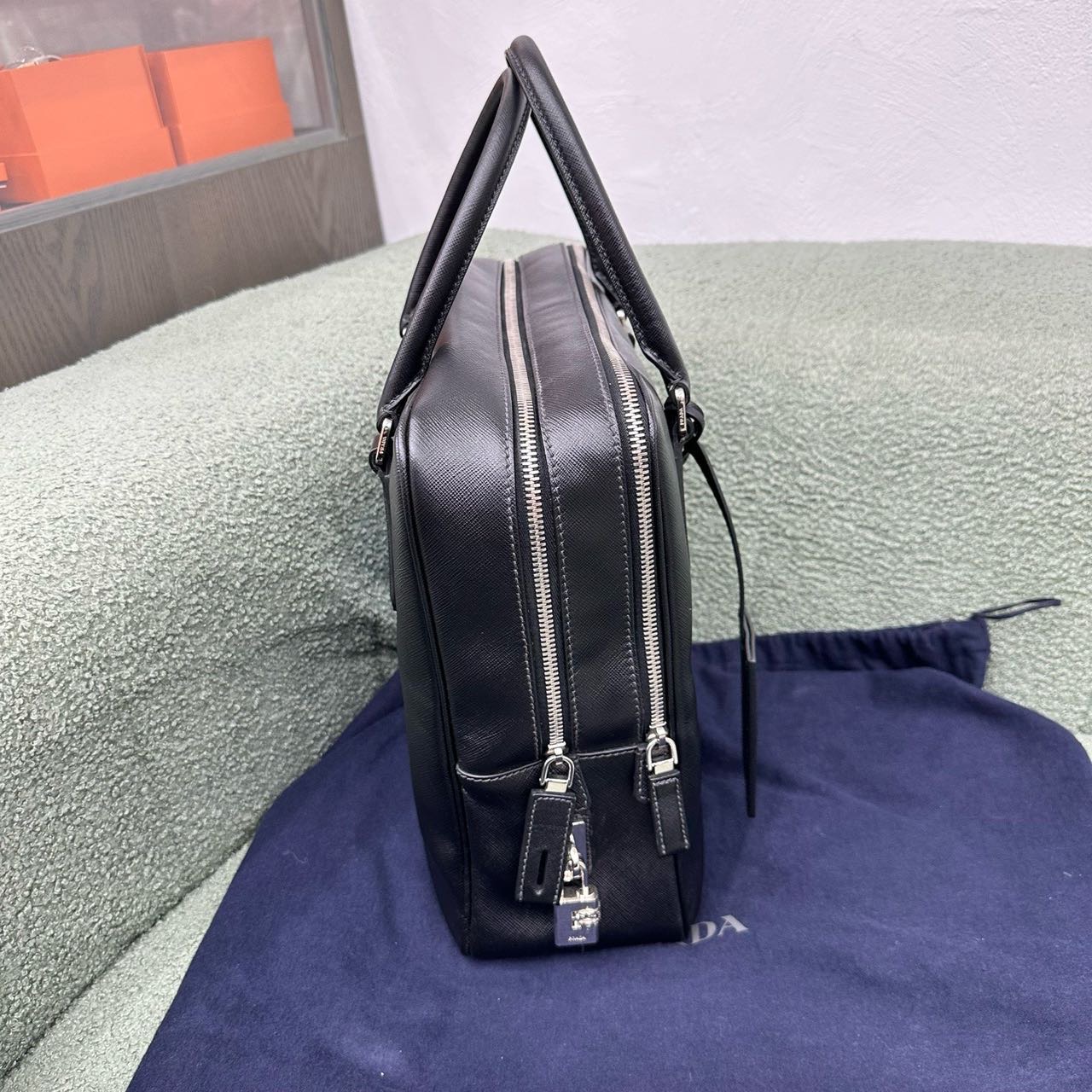 Prada 普拉达 男士公文包 带尘袋纸卡小票 缩略图