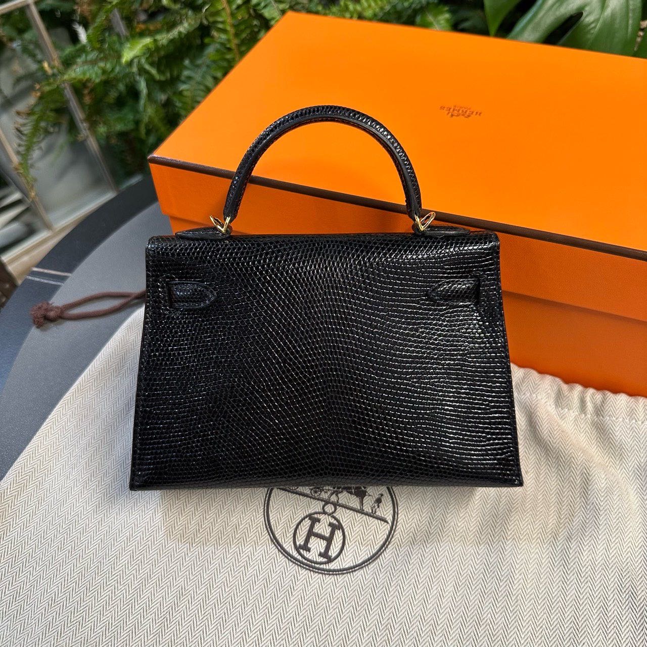 Hermes 爱马仕 黑金蜥蜴皮mini Kelly二代 U刻 全套带23年票证 缩略图