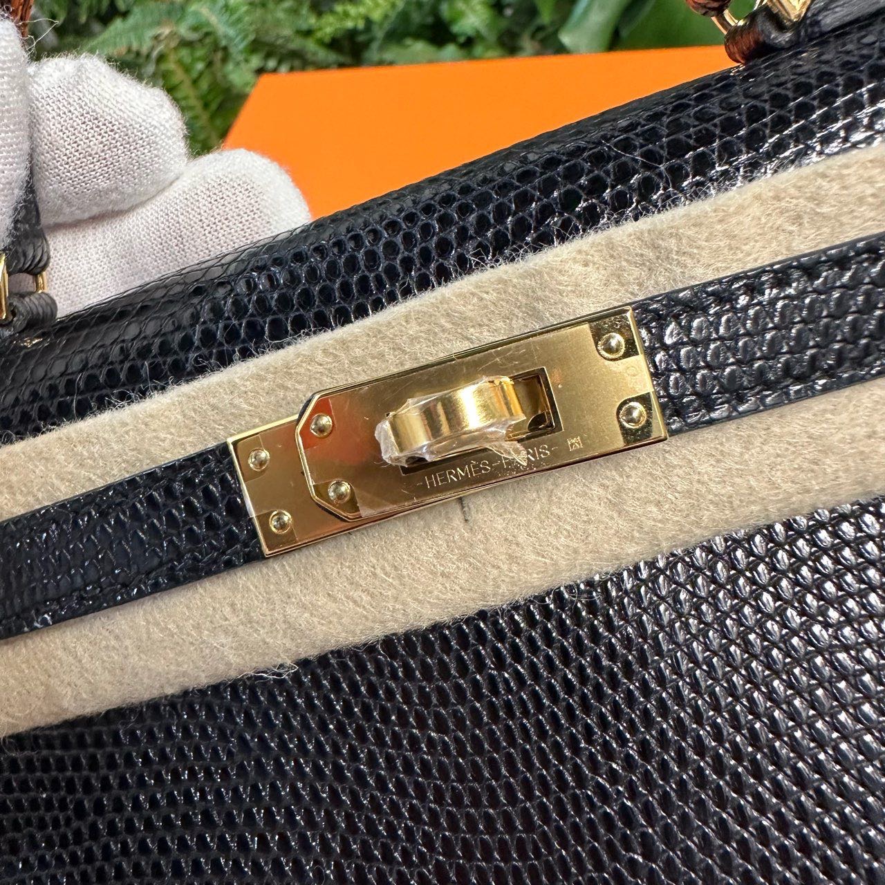 Hermes 爱马仕 黑金蜥蜴皮mini Kelly二代 U刻 全套带23年票证 缩略图