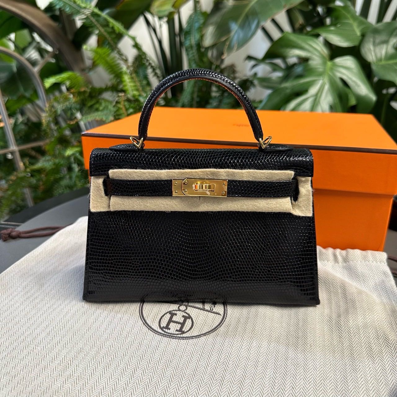 Hermes 爱马仕 黑金蜥蜴皮mini Kelly二代 U刻 全套带23年票证 缩略图