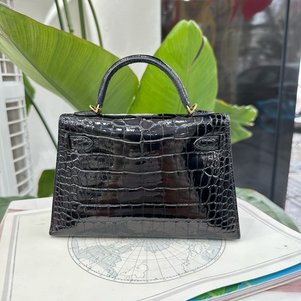 Hermes 爱马仕黑金mini Kelly二代 亮面鳄鱼皮 D刻 全套 缩略图