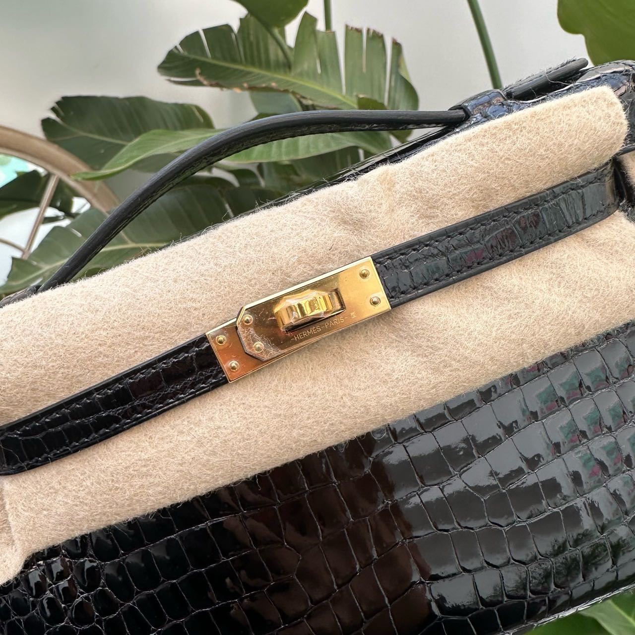 Hermes 爱马仕 黑金mini Kelly一代 亮面倒V鳄鱼 B刻 全套带票证 缩略图