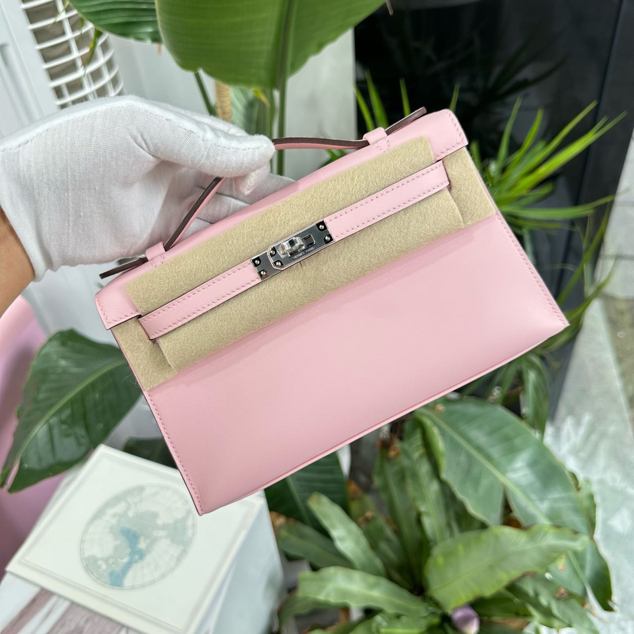 Hermes 爱马仕 3Q樱花粉mini Kelly一代 银扣 swift皮 K刻 全套 缩略图