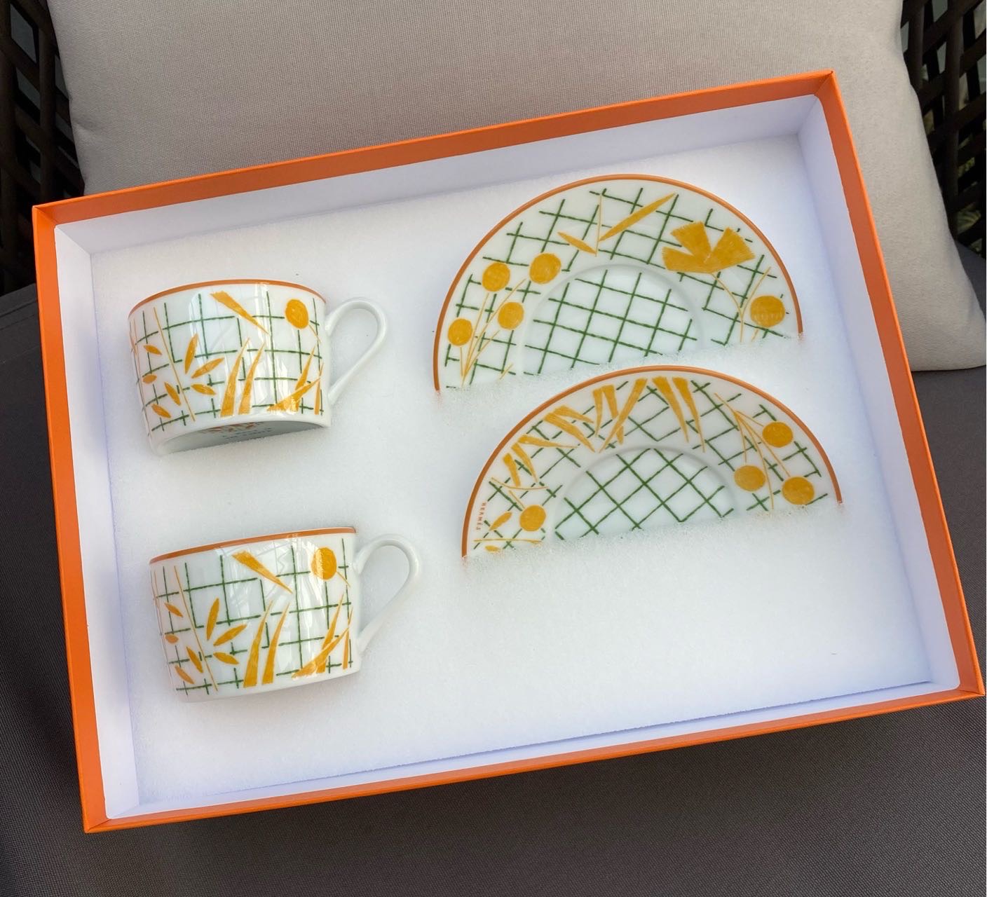 N级 Hermes爱马仕  编结帽子陶瓷咖啡杯 一盒两套   ￥2×××
