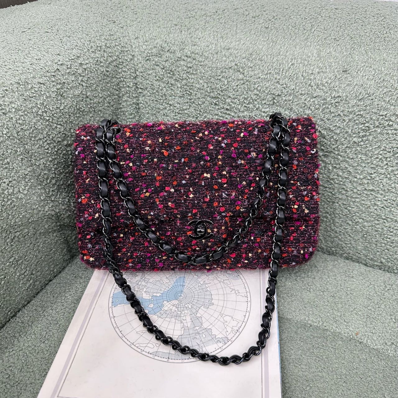 A级 Chanel 香奈儿 毛呢cf 中号 26开