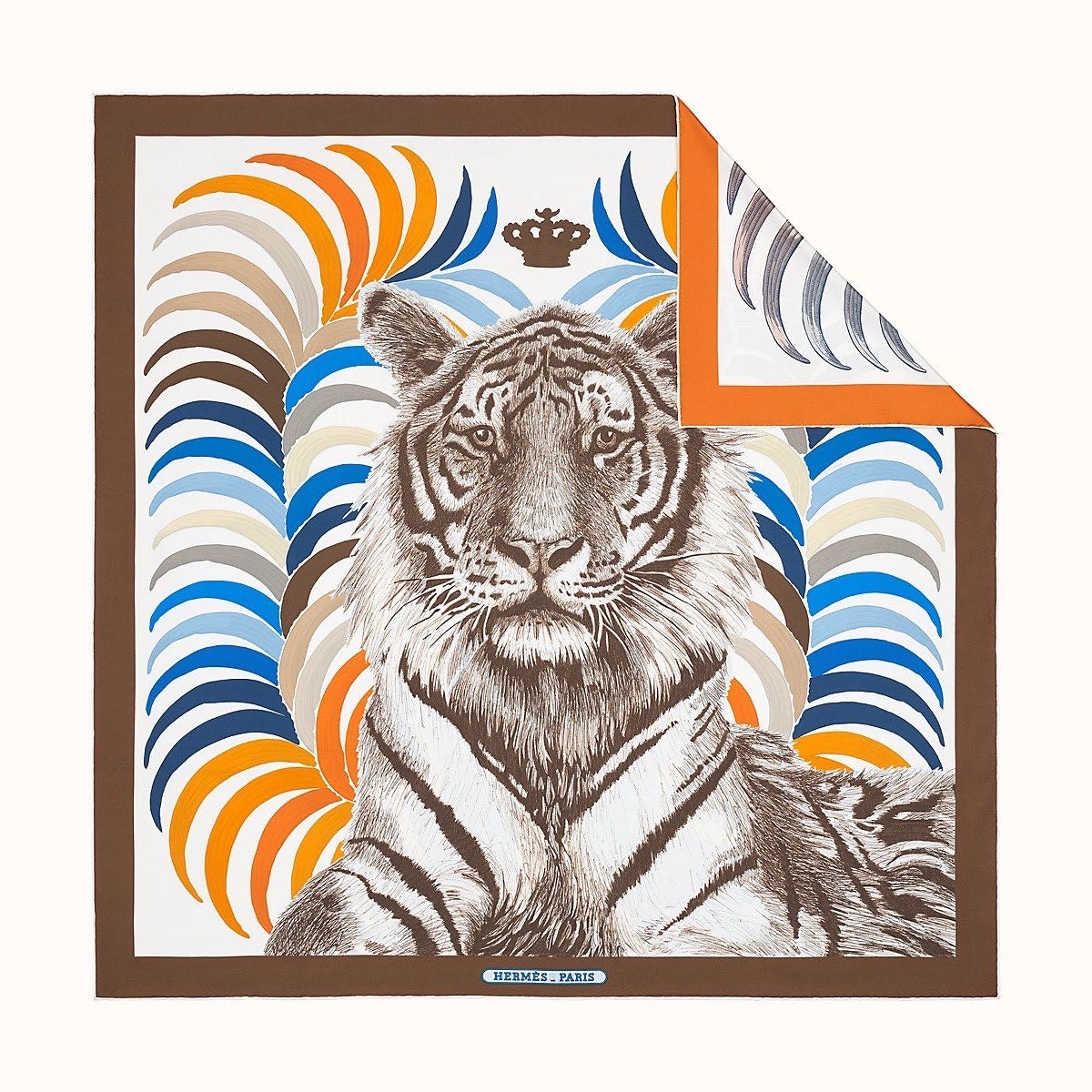 N级 现货  Hermes  90×90双面丝巾  原价五千多 老虎元素 🐯可辟邪哦！😘配货骨折