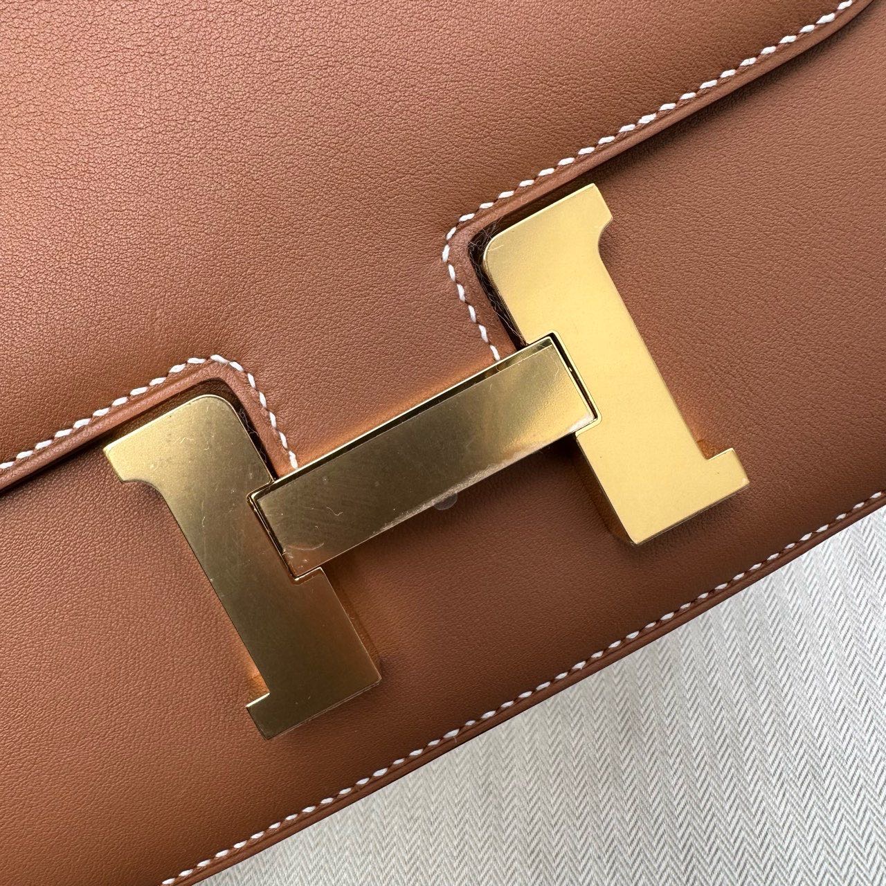 N级 Hermes  爱马仕 金棕康康 Constance mini 金扣 swift皮 B刻带镜子 全套 缩略图
