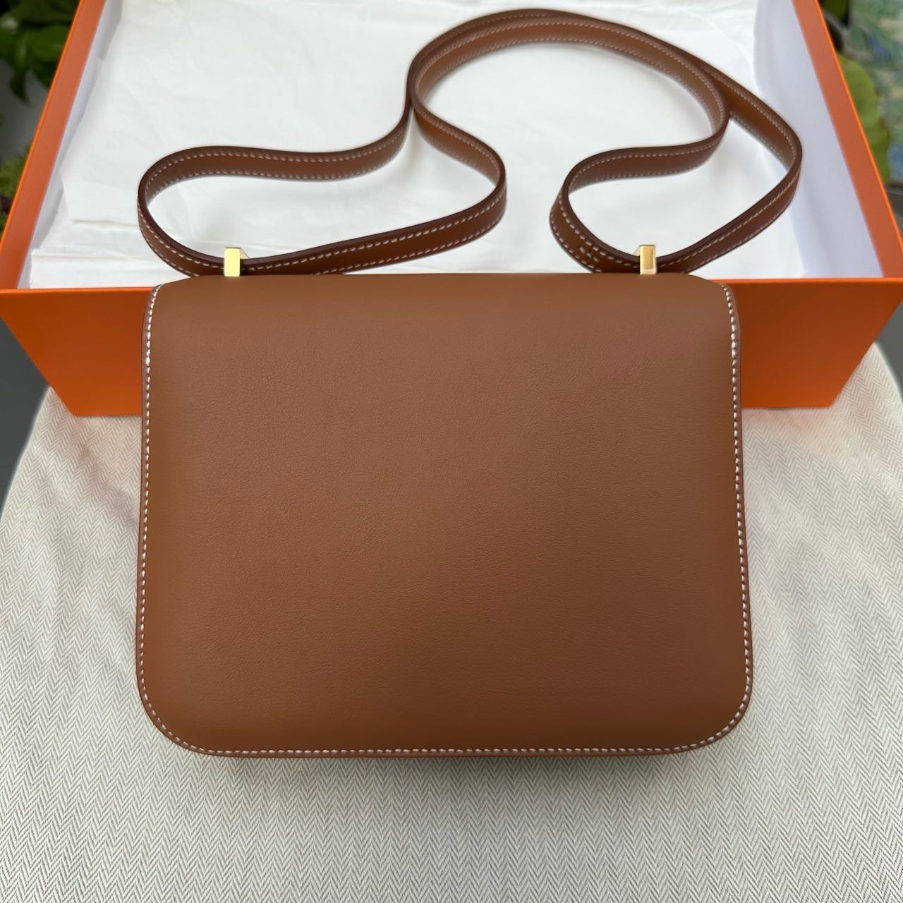 N级 Hermes  爱马仕 金棕康康 Constance mini 金扣 swift皮 B刻带镜子 全套 缩略图