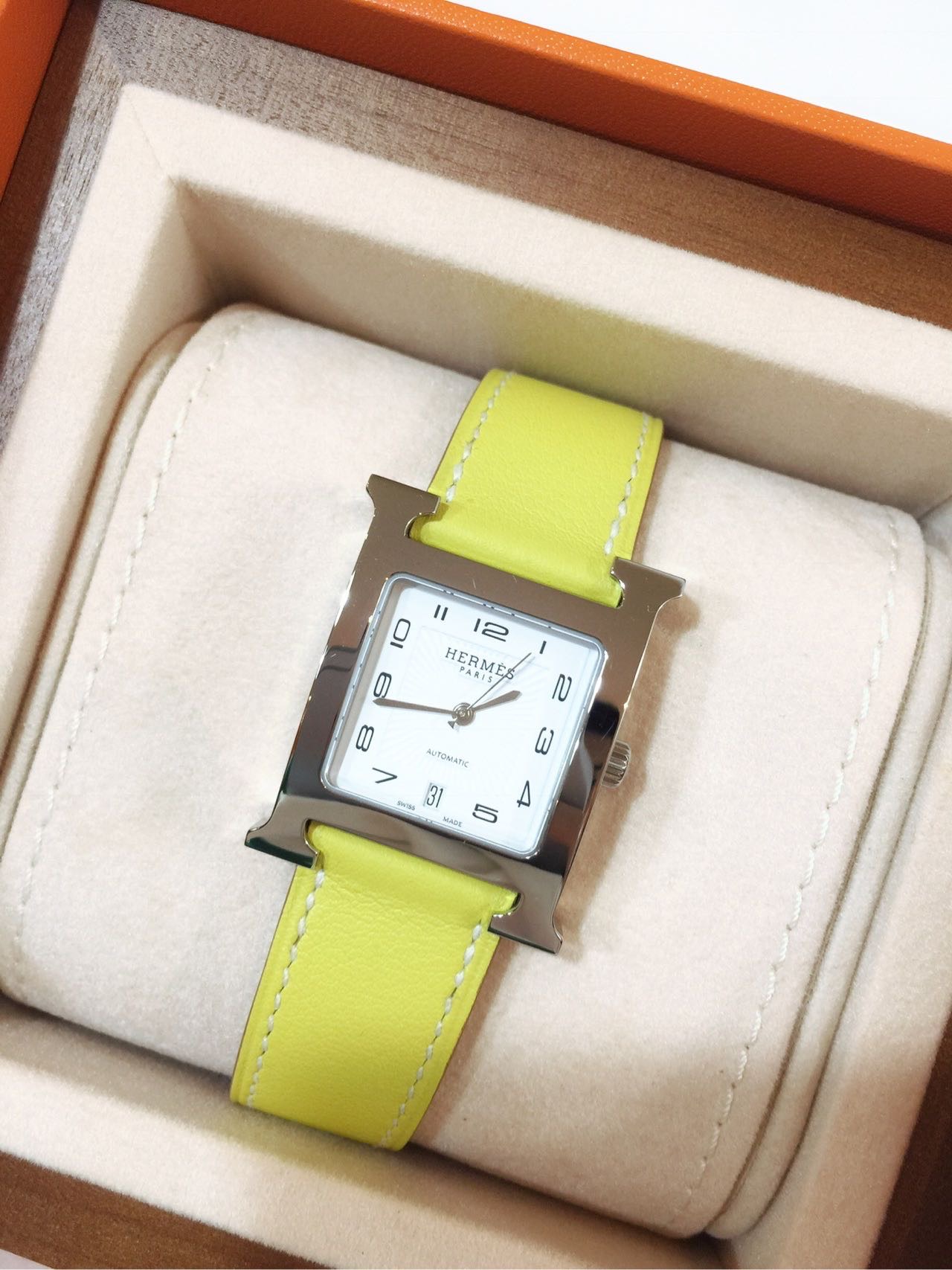 S级  Hermes H手表⌚️柠檬🍋黄色表带