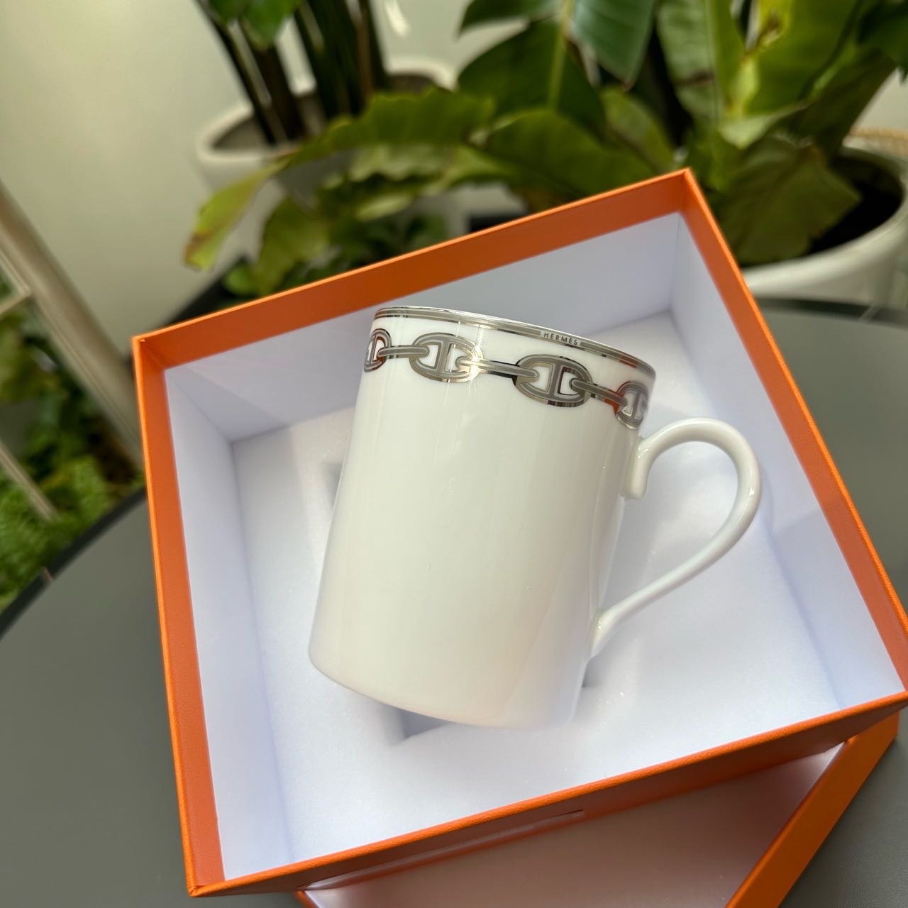 N级 Hermes 白色陶瓷猪鼻子马克杯 带盒子