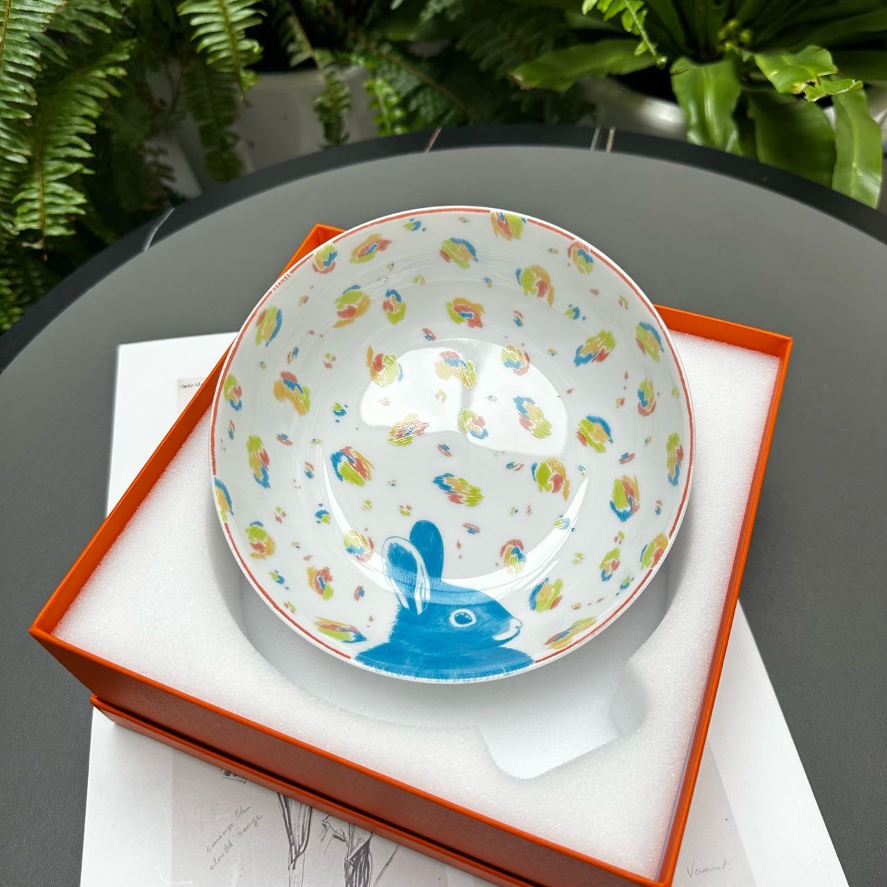 N级 Hermes 陶瓷餐碗 直径17cm 带盒子