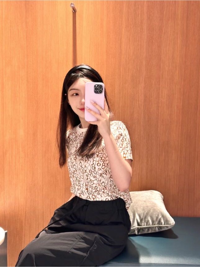 N级 Hermes爱马仕  100%女士印花T恤/短袖 38码