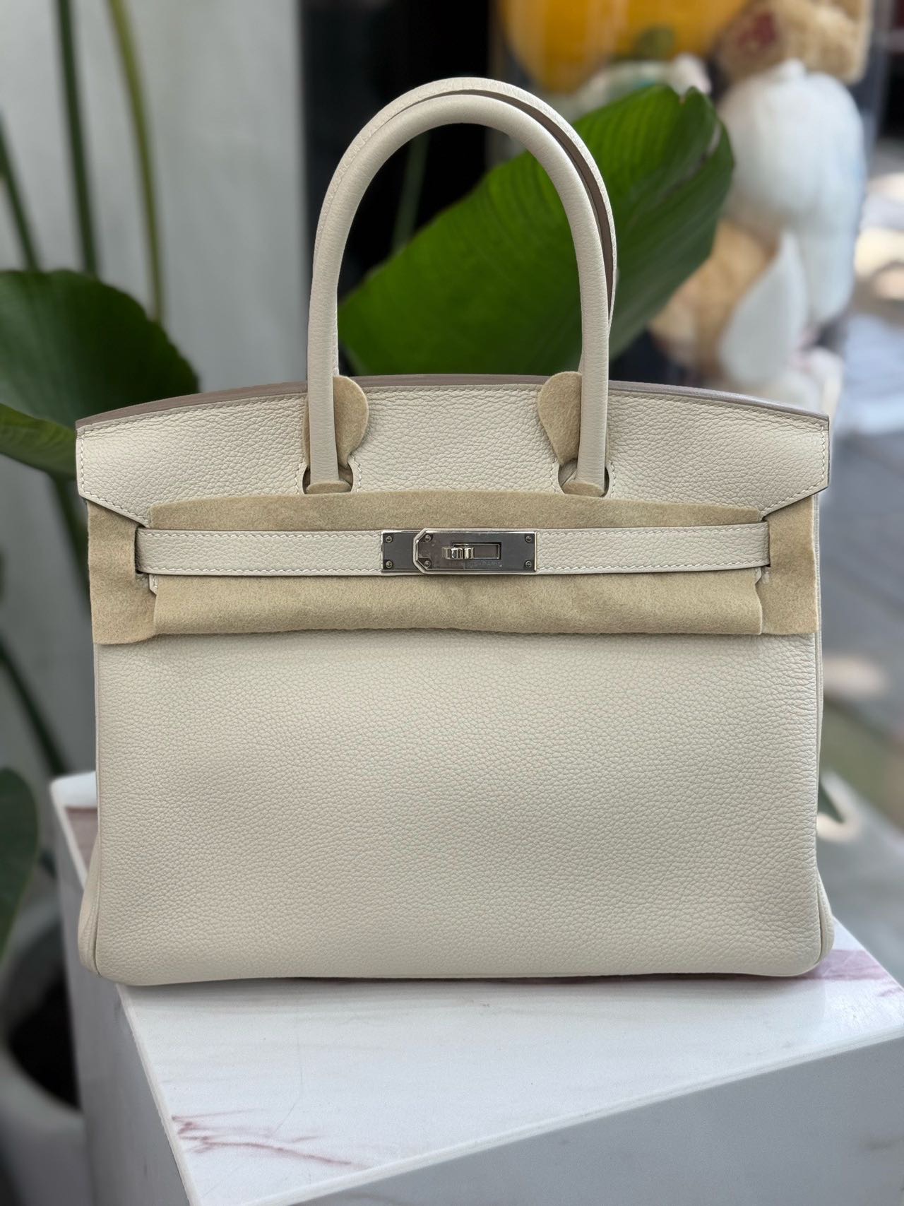Hermes 爱马仕birkin30/BK30 奶昔白银扣 togo皮 U刻 全套
