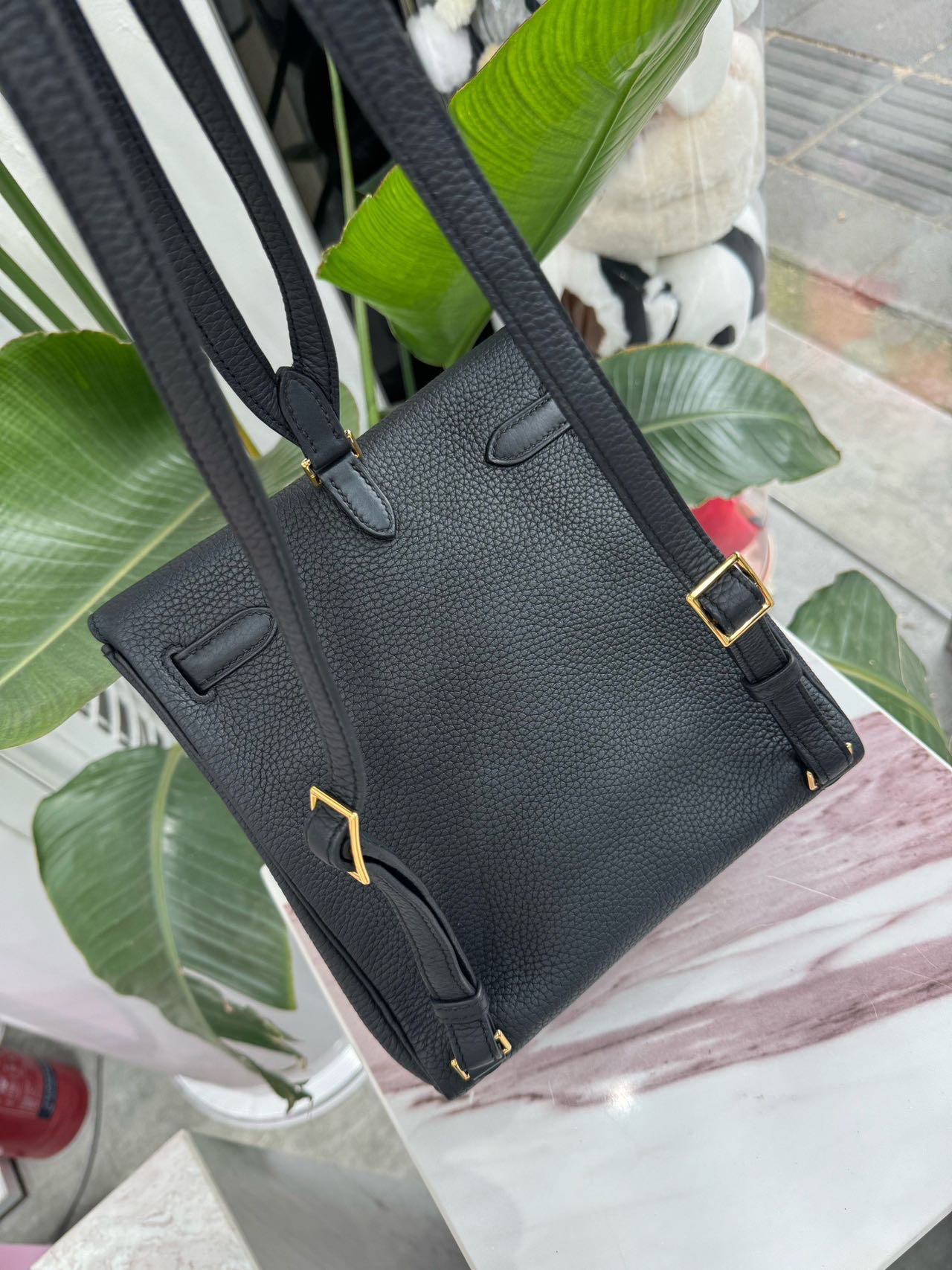 Hermes 爱马仕黑金Tc皮Kelly Ado双肩包 D刻绝版好成色 价格美丽 缩略图