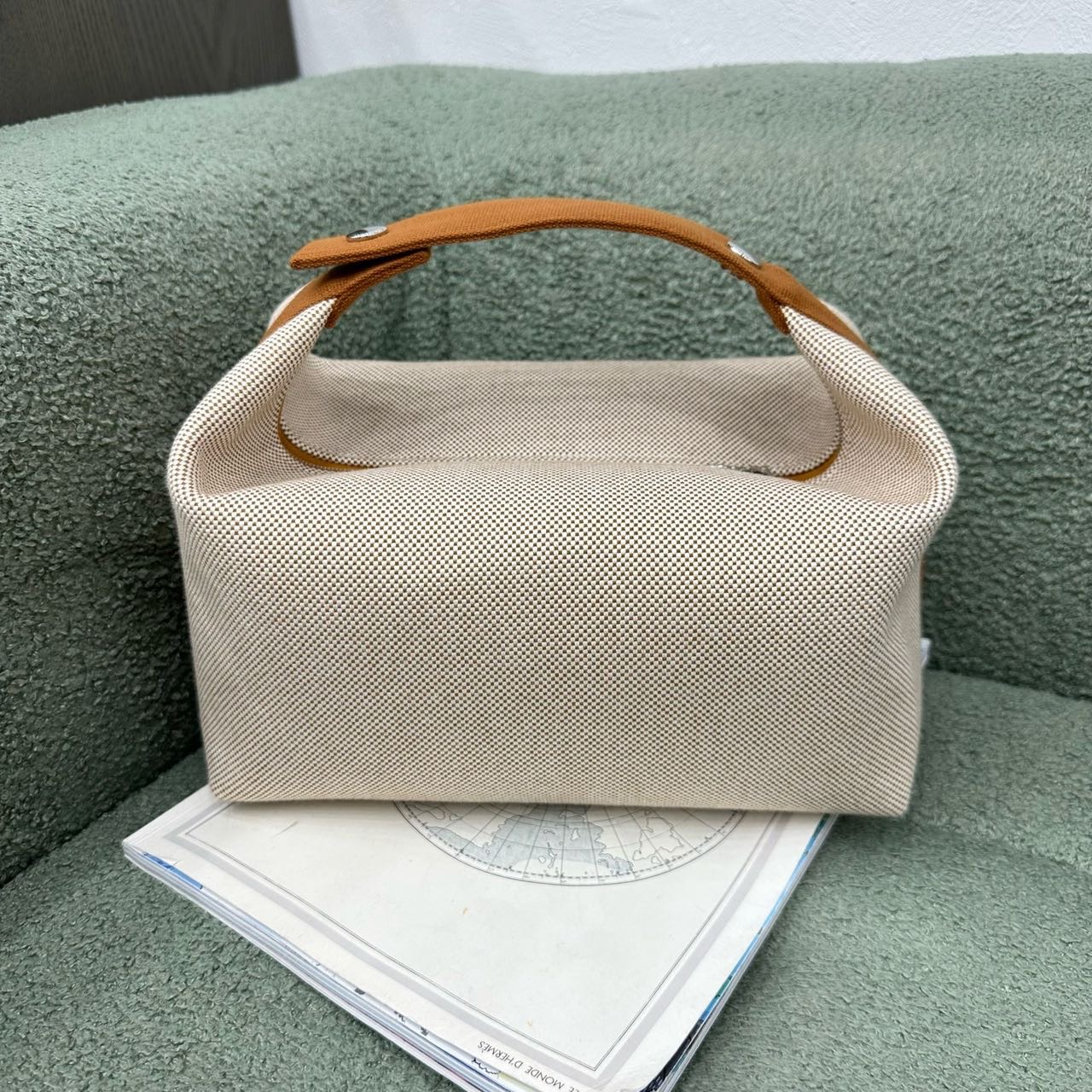 N级 Hermes 爱马仕帆布饭盒包 大号 带尘袋 缩略图
