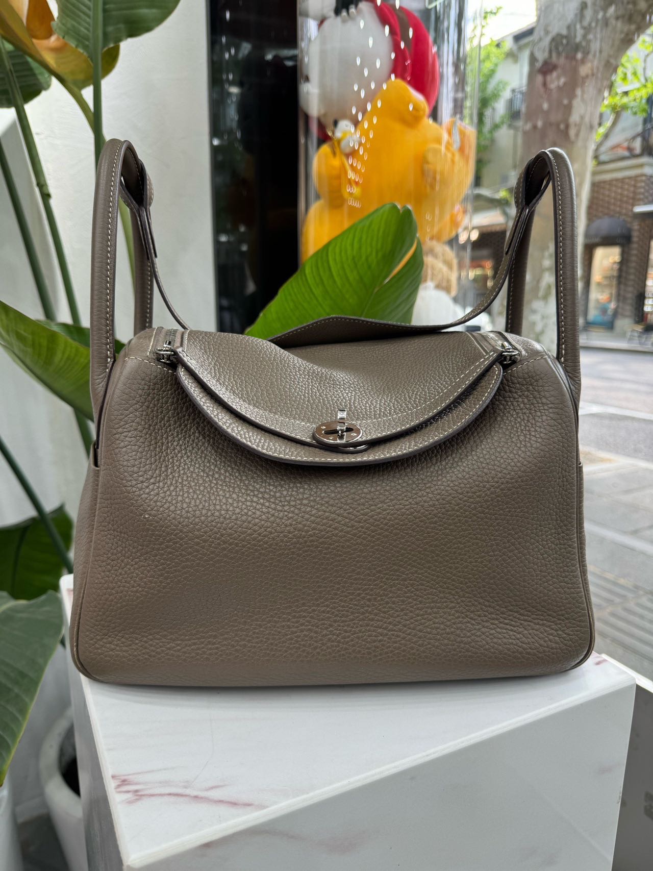 Hermes 爱马仕大象灰银扣Tc皮Lindy 30 Y刻