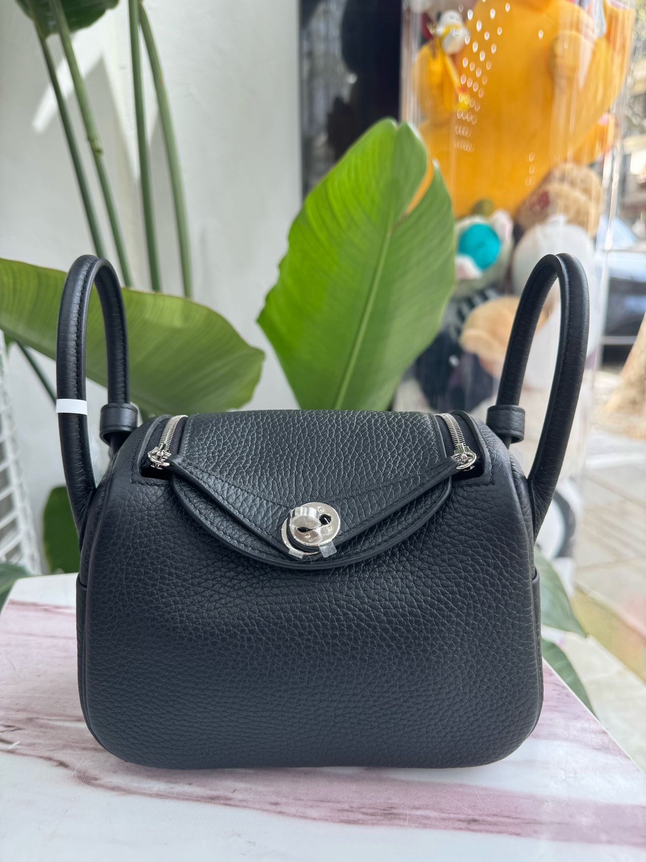 N级 Hermes爱马仕mini lindy 黑银K刻 全新全套