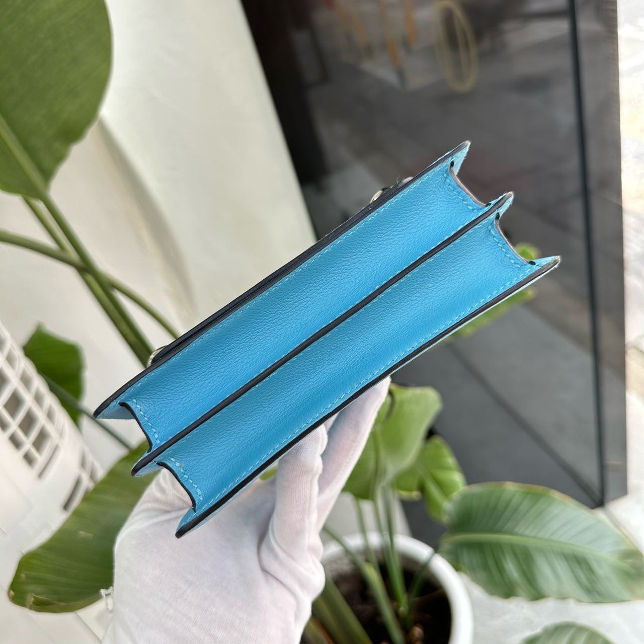 A级 Hermes 爱马仕北方蓝mini roulis/猪鼻子 银扣 evercolor皮 C刻 缩略图