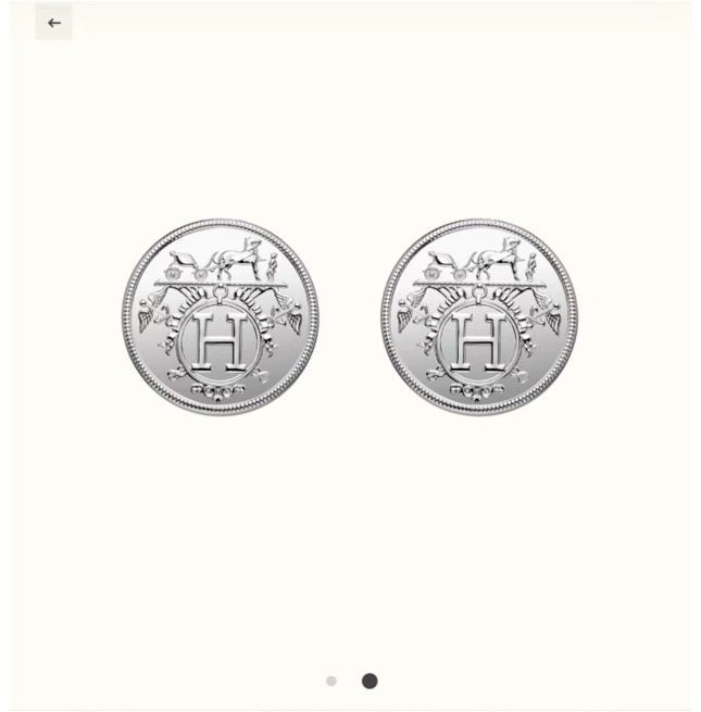 N级 Hermes 925银藏书章耳钉 带盒子保卡