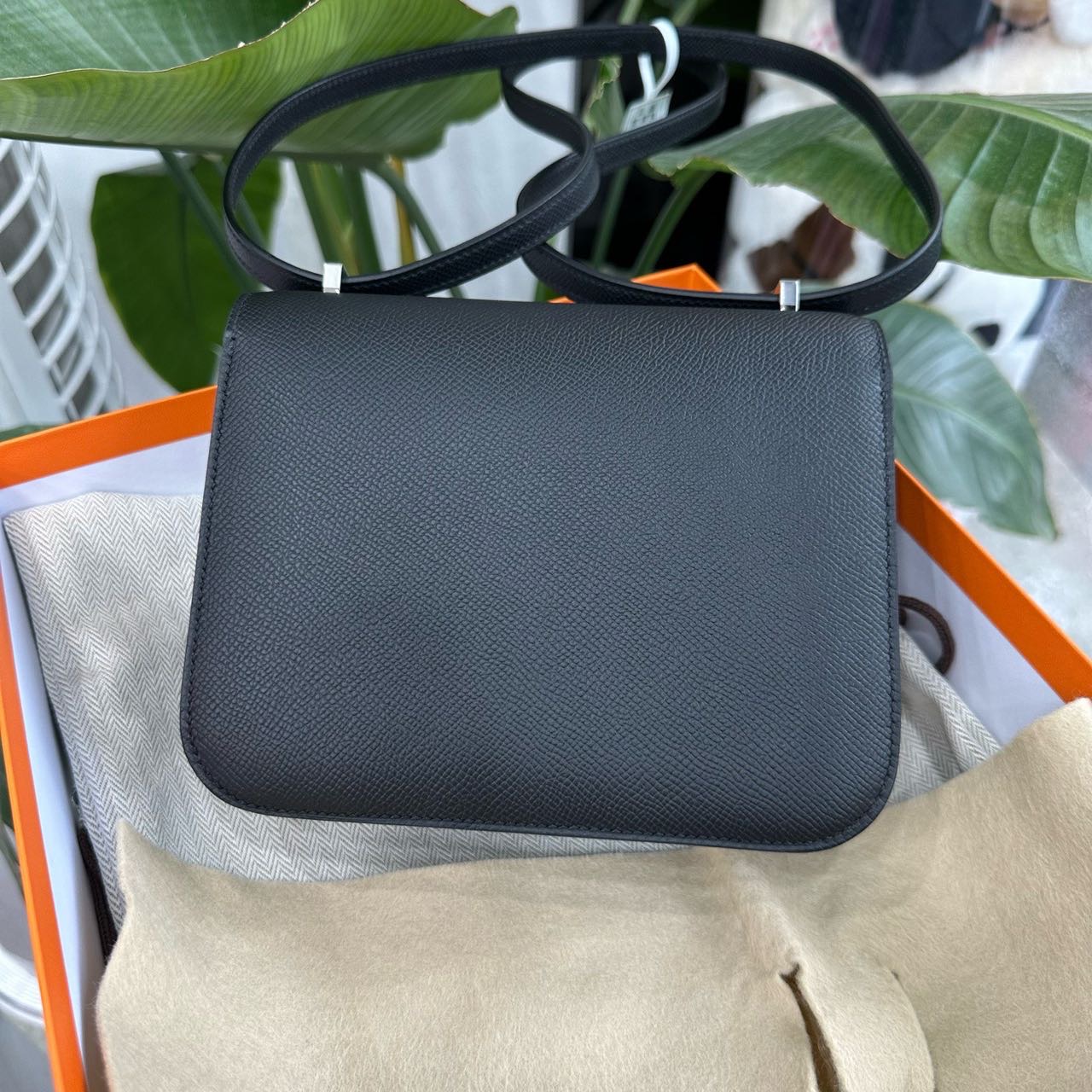 N级 Hermes爱马仕 黑银康康mini Constance Epsom皮 K刻全套26年4月票 缩略图
