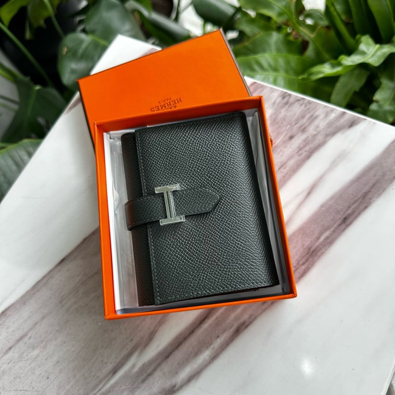 N级 Hermes 爱马仕祖母绿bearn 钱包 Epsom皮 W刻 带盒子