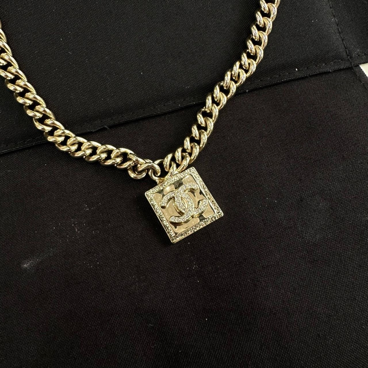 N级 Chanel 23P双C水钻项链 带盒子