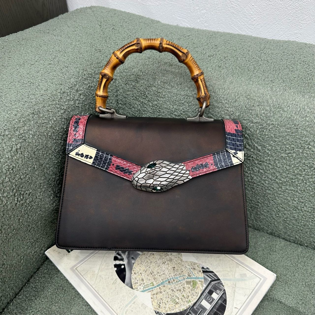A级 Gucci 竹节手提斜挎包 带尘袋
