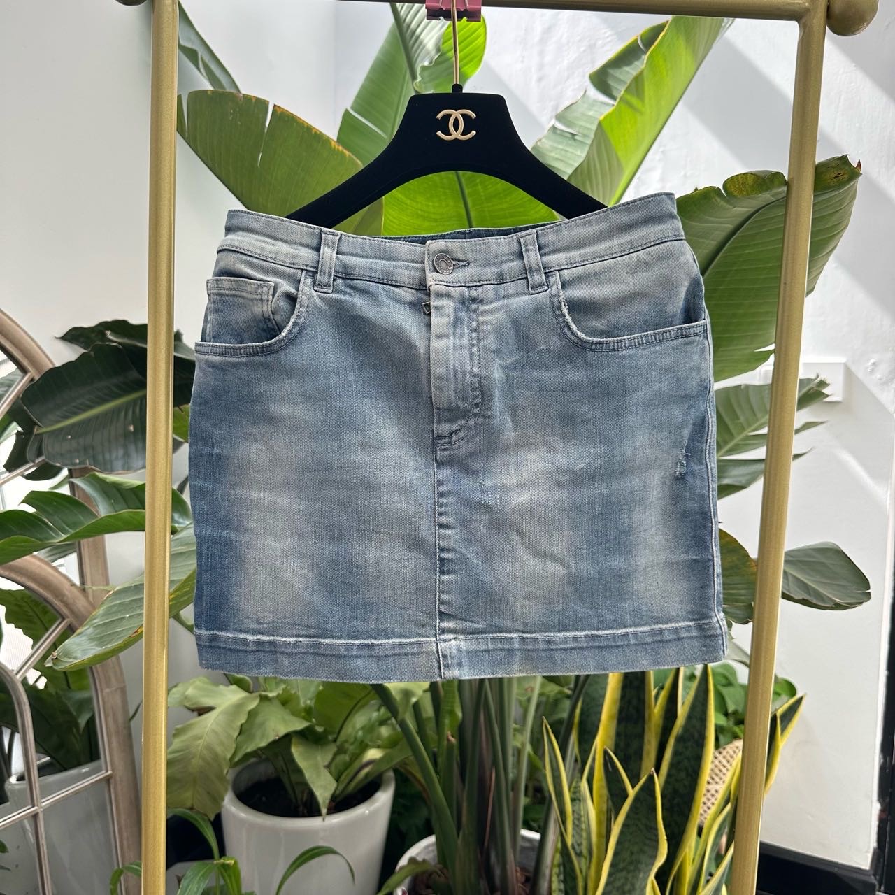 A级  Dolce Gabbana  DG 牛仔短裙 40码 腰围35*2 衣长33