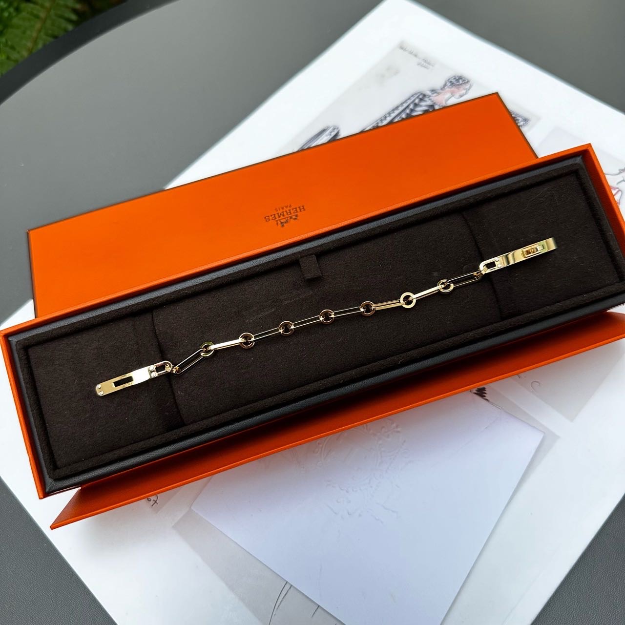 N级 Hermes 18K金Kelly6钻手链 SH码 带盒子保卡