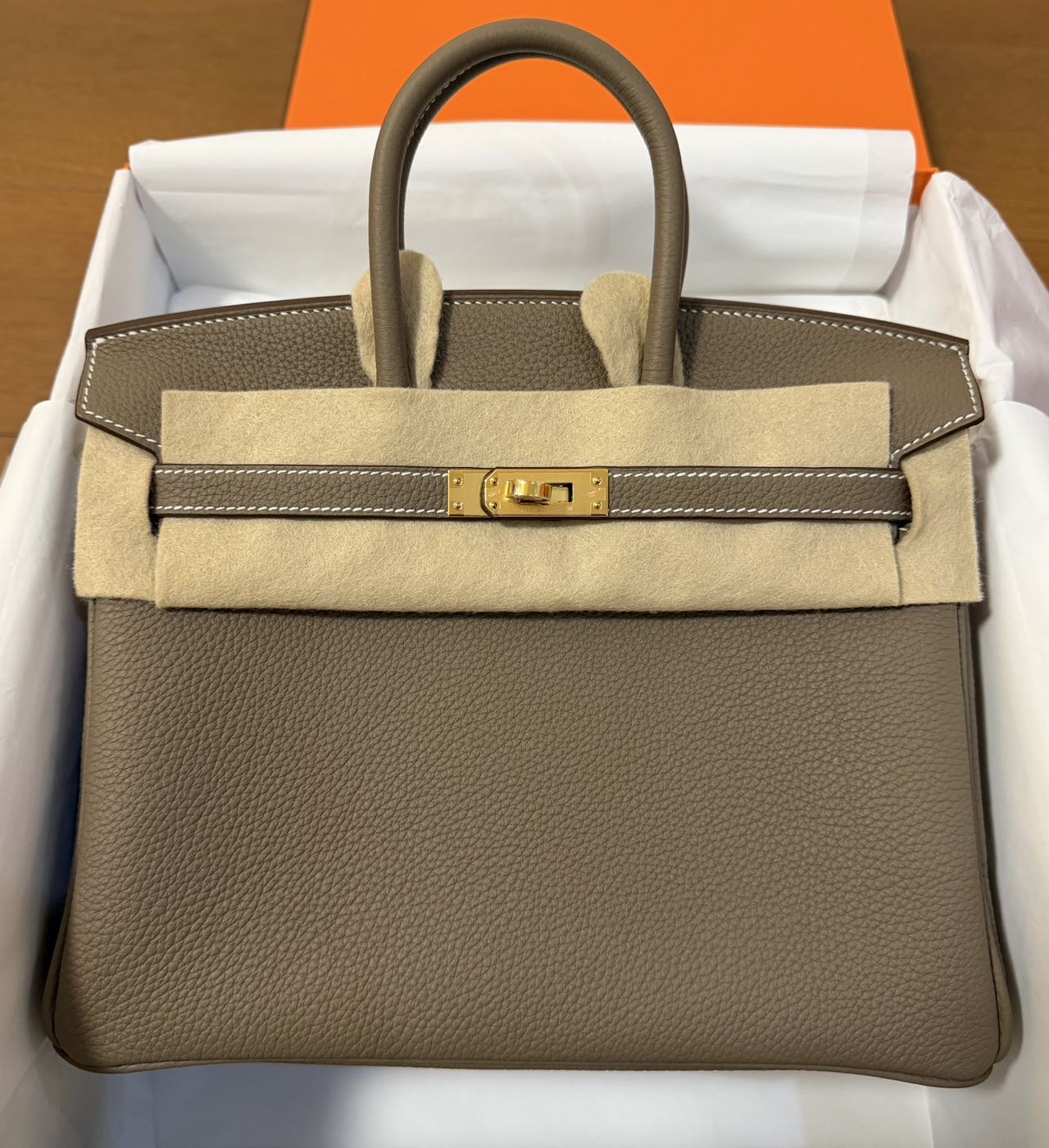 爱马仕Hermes Birkin 25/bk25 大象灰金 togo  K