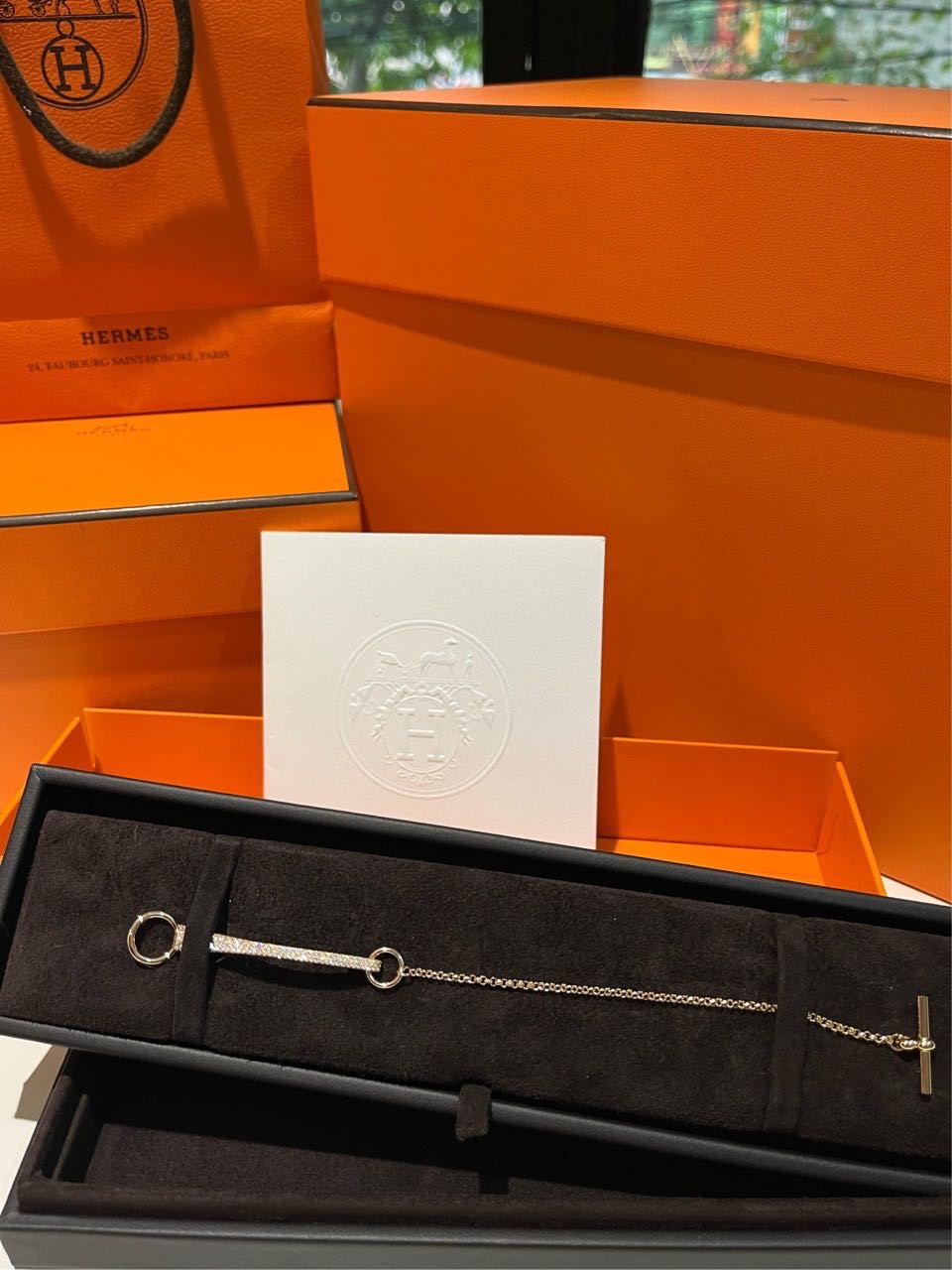 N级  Hermes clou de forge系列满钻  马衔扣 钻石手链 St中号  有盒子 22年宝卡  原价十大几万  配货骨折带走 缩略图
