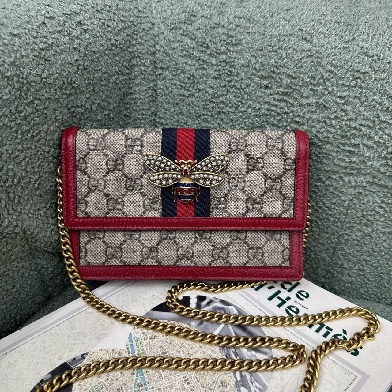 A级 Gucci 小蜜蜂链条斜挎包 缩略图