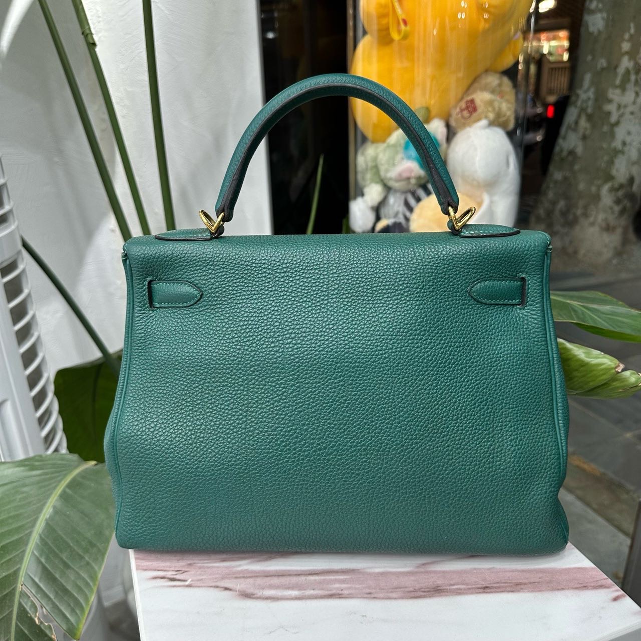 A级 Hermes 孔雀绿Kelly32 金扣 Togo皮 框Q刻 缩略图
