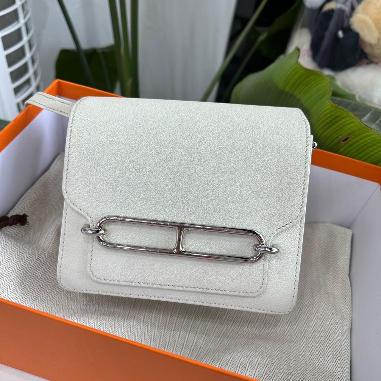A级 Hermes 纯白mini roulis/猪鼻子 evercolor皮 Y刻 缩略图
