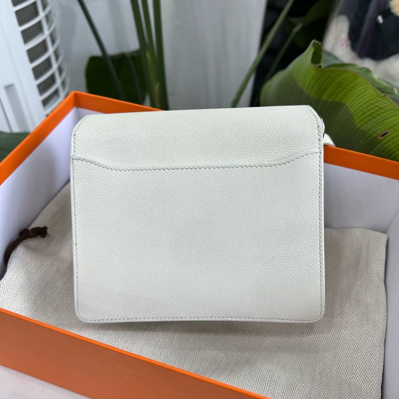 A级 Hermes 纯白mini roulis/猪鼻子 evercolor皮 Y刻 缩略图